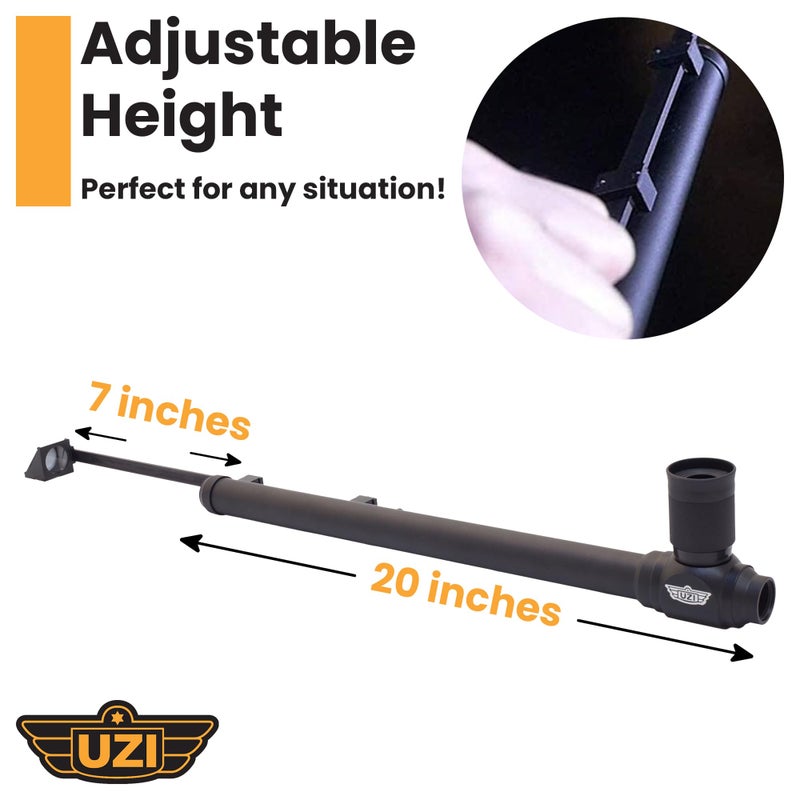 Uzi Expandable Tactical Professional Periscope Adjustable 20" to 27", Weatherproof Aluminum Spy Periscope for Adults, Kids, Hunting, Hiking, Surveillance, 5X HD Magnification, Black - Image 3
